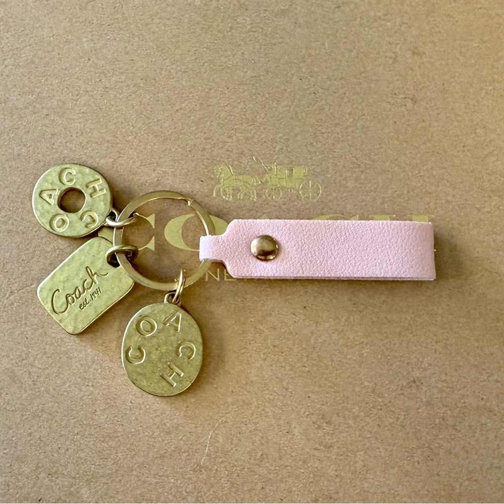 Coach Limited Edition Y2K Brass Gold Hammered Coins on Unbranded Fob - Picture 2 of 5